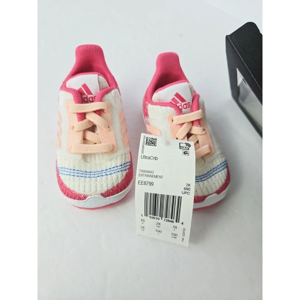 Adidas Kid's UltraCrib Walking Shoe White Pink 2K US‎ Toddler EE8799 NEW
